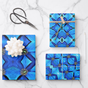 Papel de ajuste de regalo, amapola azul