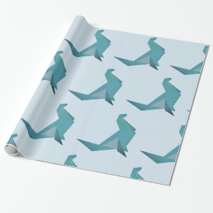 Papel de ajuste de regalo azul de sello
