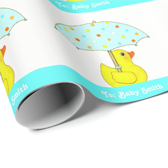 Papel de ajuste de regalo Baby Shower personalizad (Esquina del rollo)