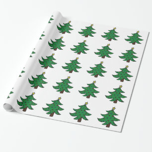 Papel de ajuste de regalo de árbol de Navidad