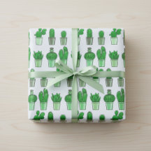 Papel de ajuste de regalo de Cactus verde