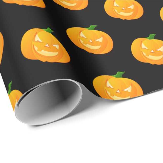 Papel de ajuste de regalo de calabaza Halloween (Esquina del rollo)