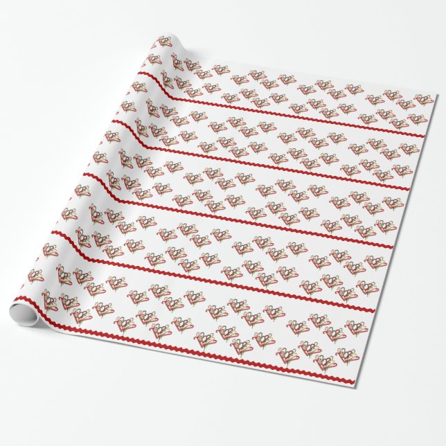 Papel de ajuste de regalo de candy cane (Desenrollado)