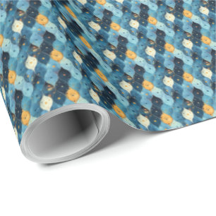 Papel de ajuste de regalo de cumpleaños con patrón