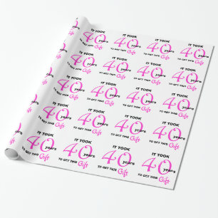 Papel de ajuste de regalo de cumpleaños por 40 año