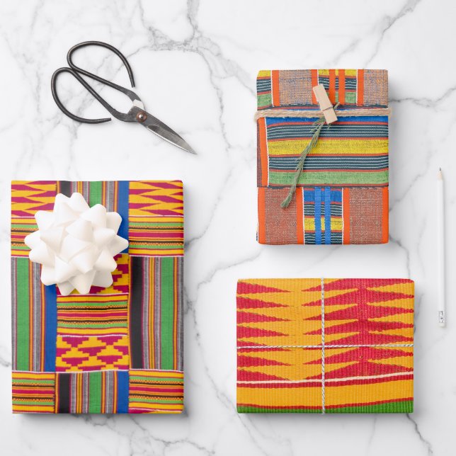 Papel de ajuste de regalo de impresión africano (Anverso)