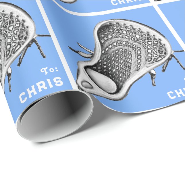 Papel de ajuste de regalo de Lacrosse personalizad (Esquina del rollo)