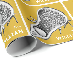 Papel de ajuste de regalo de Lacrosse personalizad
