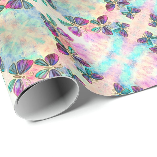 Papel de ajuste de regalo de mariposa (Esquina del rollo)