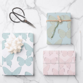 Papel de ajuste de regalo de mariposa