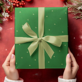 Papel de ajuste de regalo de monograma verde para 
