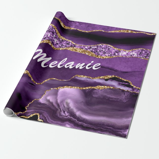 Papel de ajuste de regalo de nombre personalizado  (Desenrollado)