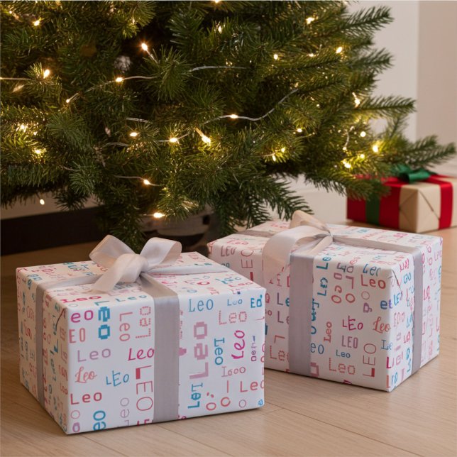 Papel de ajuste de regalo de nombre personalizado  (Subido por el creador)