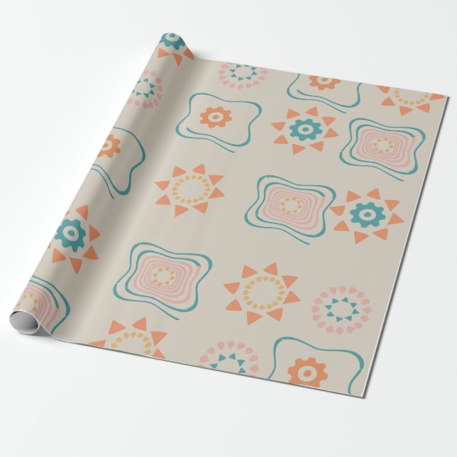 Papel de ajuste de regalo de patrón abstracto (Desenrollado)