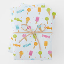 Papel de ajuste de regalo de patrón dulce de golos
