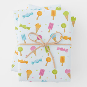Papel de ajuste de regalo de patrón dulce de golos