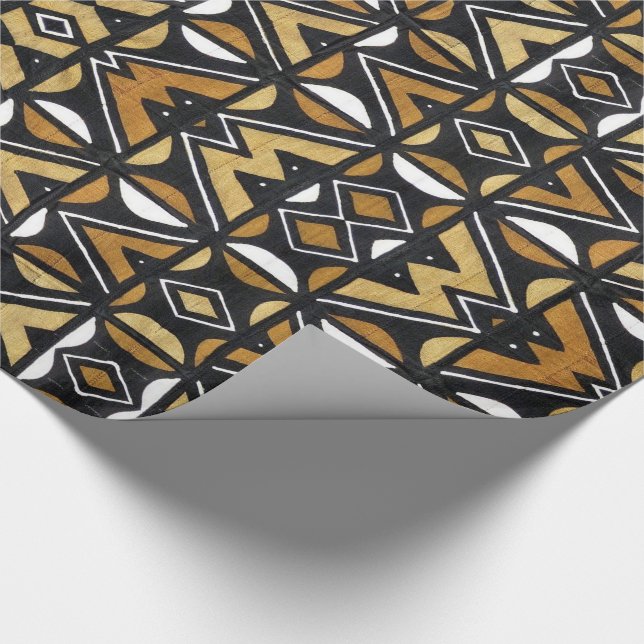 Papel de ajuste de regalo de patrón tribal african (Esquina)
