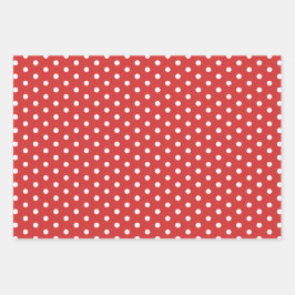 Papel de ajuste de regalo de Punto de Polka Blanco