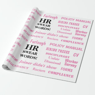 Papel de ajuste de regalo de recursos humanos rosa
