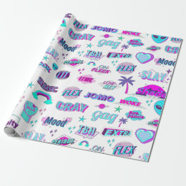 Papel de ajuste de regalo de tendencia de Vaporwav