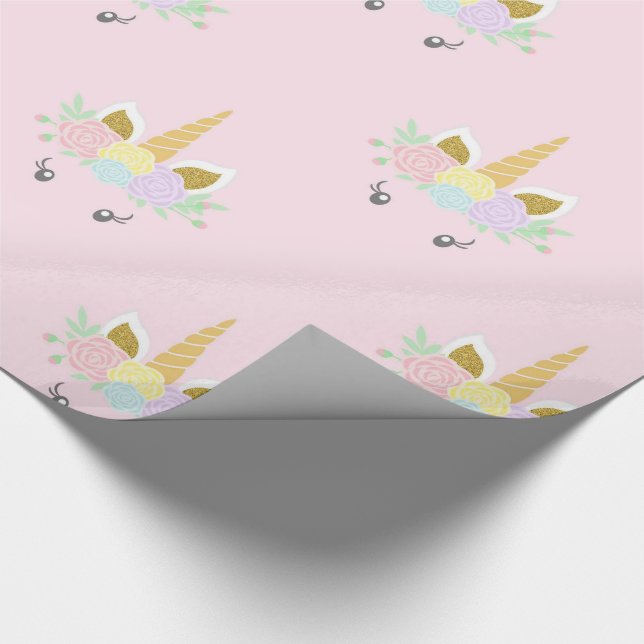 Papel de ajuste de regalo de Unicorn (Esquina)