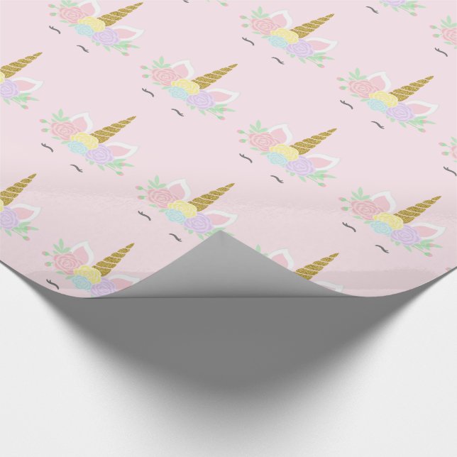 Papel de ajuste de regalo de unicornio (Esquina)