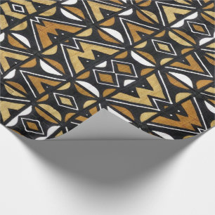 Papel de ajuste de regalo del patrón tribal afric