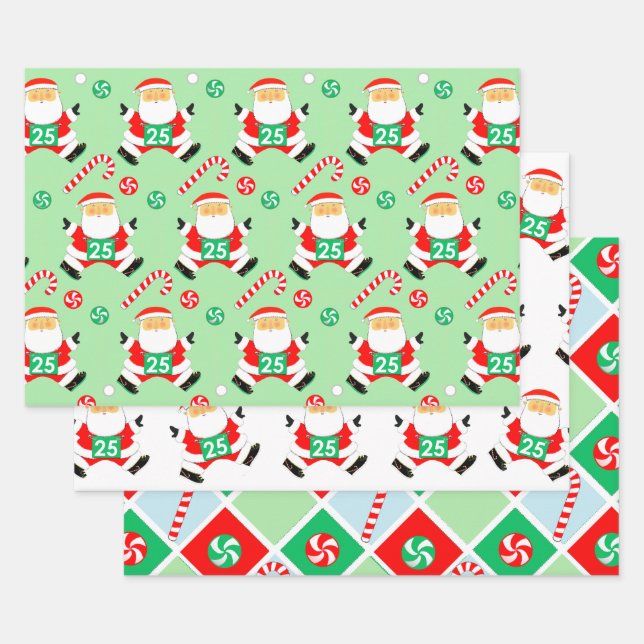 Papel de ajuste de regalo navideño en ejecución (Set)