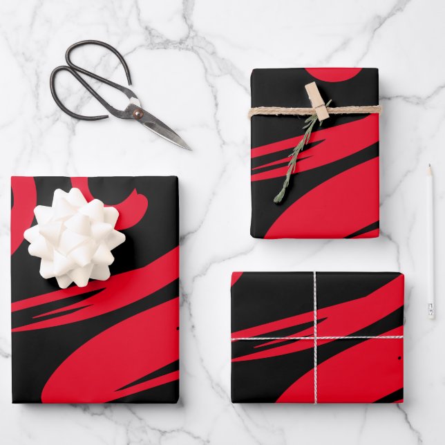 Papel de ajuste de regalo negro y rojo de Guay (Anverso)
