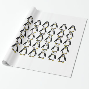 Papel de ajuste de regalo para pingüinos