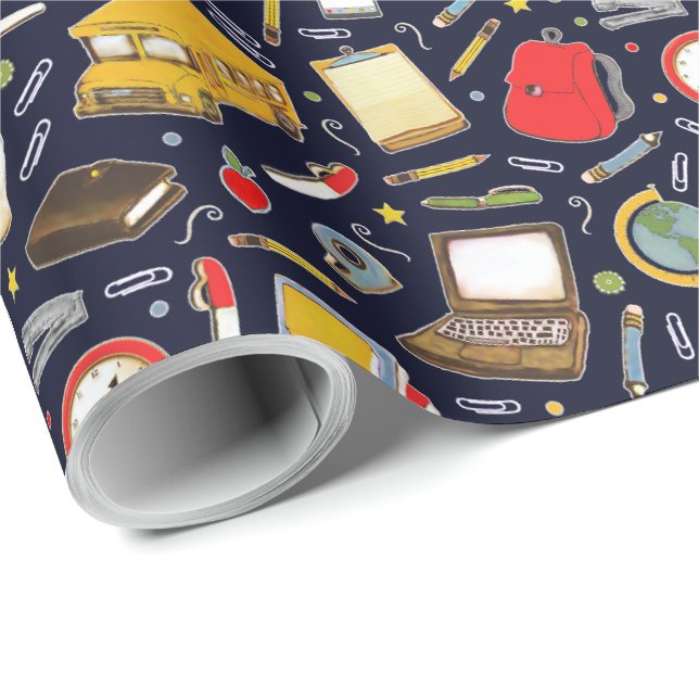 Papel de ajuste de regalo para profesor de escuela (Esquina del rollo)