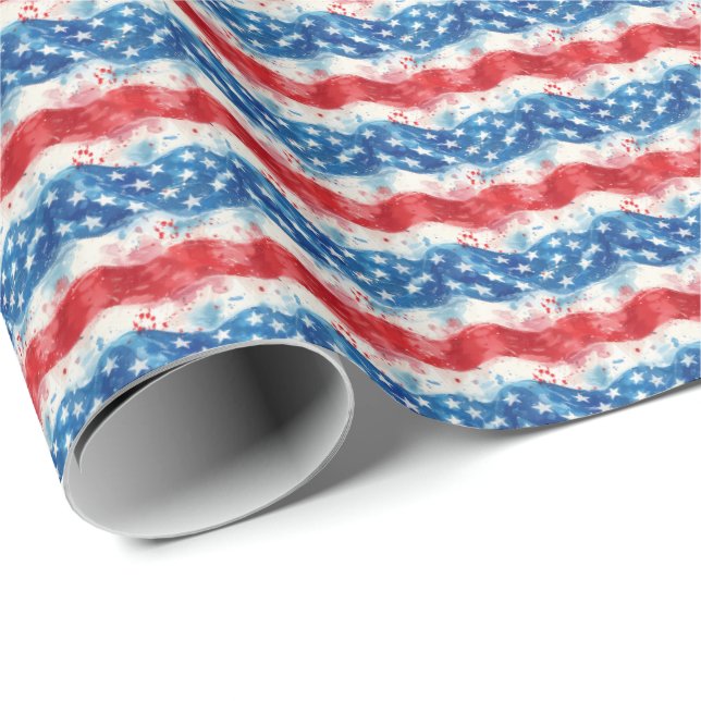Papel de ajuste de regalo Patriótico USA (Esquina del rollo)