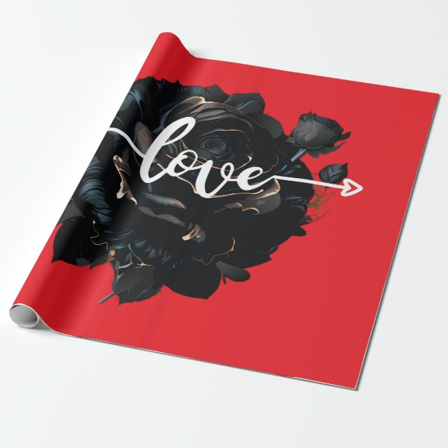 Papel de ajuste de Rosa de amor (Desenrollado)