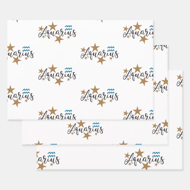 Papel de ajuste de signo de estrella acuario (Set)