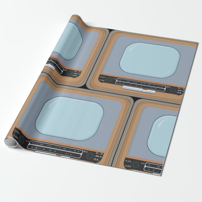 Papel de ajuste de televisión retro de moda antigu (Desenrollado)