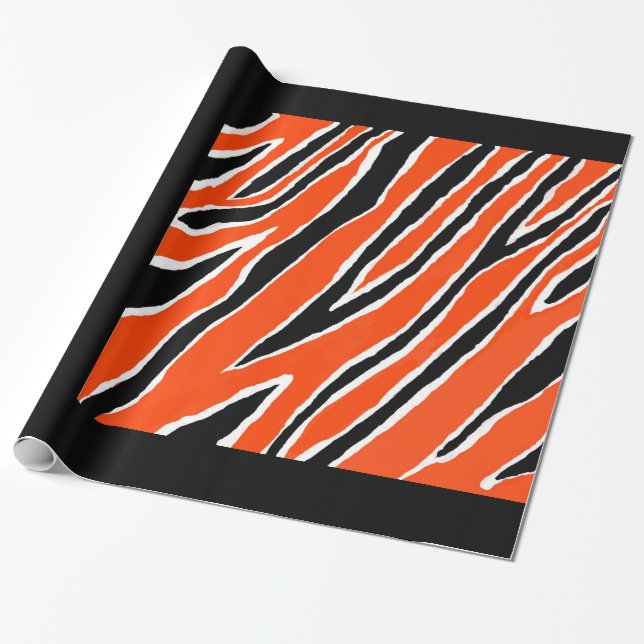 Papel de ajuste de tigre - Naranja/negro (Desenrollado)