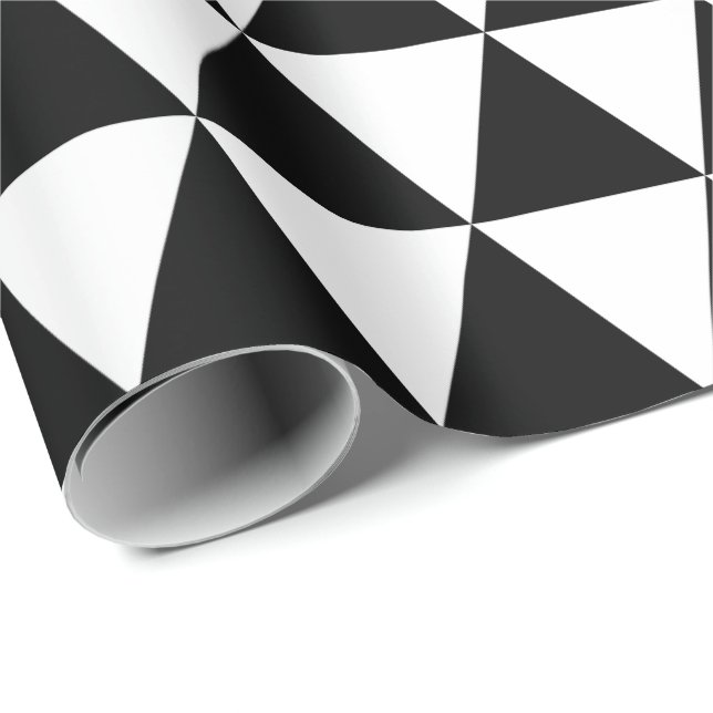 Papel de ajuste de triángulos blancos y negros (Esquina del rollo)