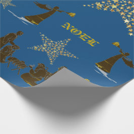 Papel de ajuste de vacaciones azul Noel Classic