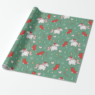 Papel de ajuste de vacaciones unicornio para Navid