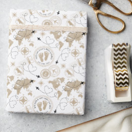 Papel de ajuste del mapa mundial de Baby Shower de