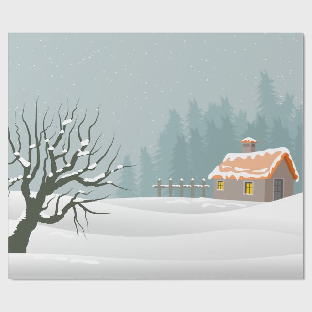 Papel de ajuste del paisaje invernal (Superficie plana)