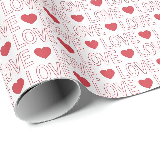 Papel de ajuste del patrón de amor - Esquema rojo (Esquina del rollo)