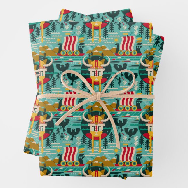 Papel de ajuste del patrón de barco vikino escandi (In situ)