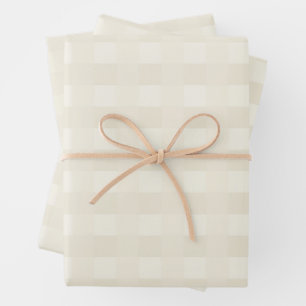 Papel de ajuste del patrón de Gingham de Cream