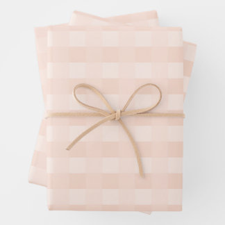 Papel de ajuste del patrón de Gingham de Peach