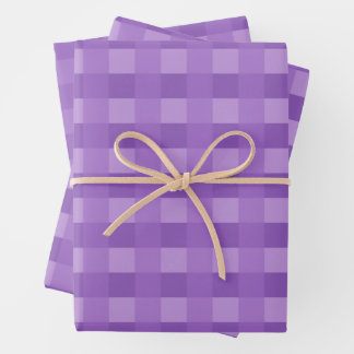 Papel de ajuste del patrón de Gingham púrpura