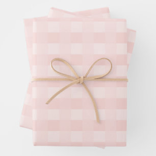 Papel de ajuste del patrón de Gingham rosa claro