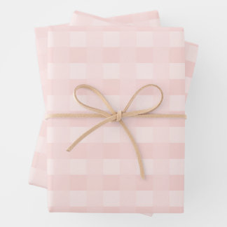 Papel de ajuste del patrón de Gingham rosa claro