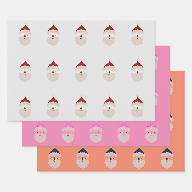 Papel de ajuste del patrón de Papá Noel feliz (Set)