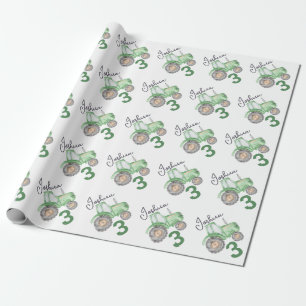 Papel de ajuste del tema del tractor verde persona